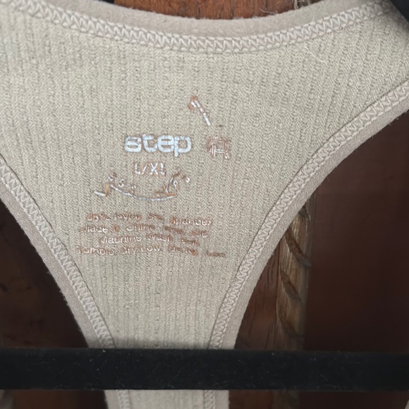 Beige Ribbed Tank Top - Picture 2 of 3